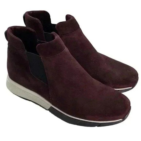 La Canadienne Chelsea Boots Shoes Women 10 M 42 Red Waterproof Suede Slip On - Picture 1 of 9